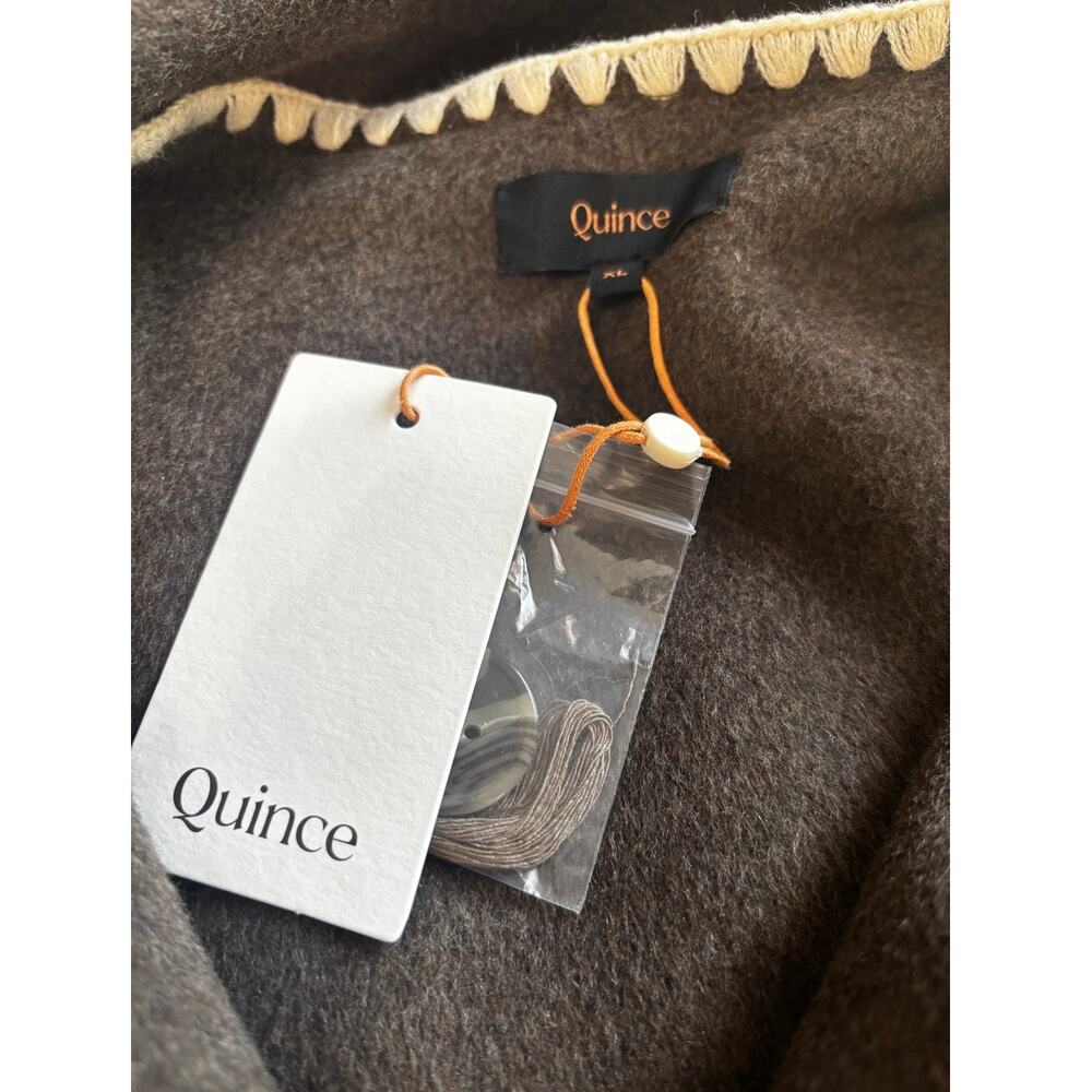 Quince Women's Double-faced Merino Wool Draped Collar Wrap Coat Brown XL - Picture 3 of 11